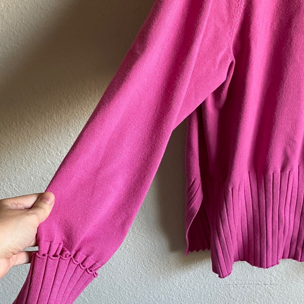Ulla Popken Pink Ribbed Knit Sweater - Picture 10 of 10